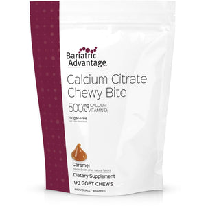 Bariatric Advantage - Calcium Citrate Chewy Bites - Caramel - 500mg - 90 Count - Vitamins & Minerals - Nashua Nutrition