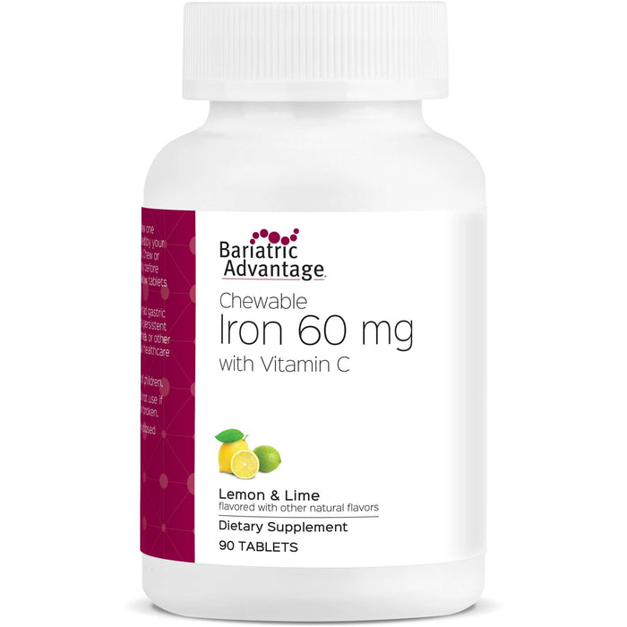 Bariatric Advantage - Chewable Iron - Lemon Lime - 60mg - 90 Count