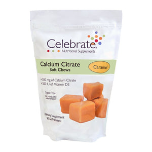 Celebrate Vitamins - Calcium Citrate - Soft Chews - Caramel - 500mg - 90 Chews - Vitamins & Minerals - Nashua Nutrition