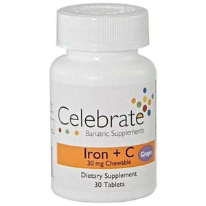 Celebrate Vitamins - Iron+C - 30mg - Chewable - Grape - 30 Tablets - Vitamins & Minerals - Nashua Nutrition