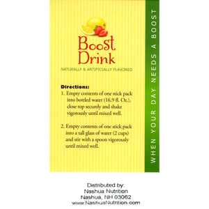 HealthSmart Energy Boost Drink Mix - Strawberry Lemonade - 21 Packets/Box - Diet Supplements - Nashua Nutrition