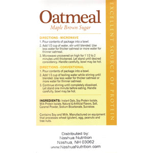 HealthSmart Oatmeal - Maple Brown Sugar - 7/Box - Breakfast Items - Nashua Nutrition