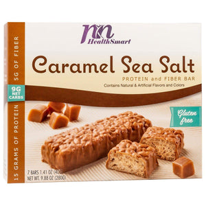 HealthSmart Protein & Fiber Divine Bars - Caramel & Sea Salt, 7 Bars/Box - Protein Bars - Nashua Nutrition