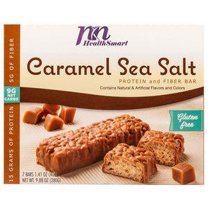 HealthSmart Protein & Fiber Divine Bars - Caramel & Sea Salt, 7 Bars/Box - Protein Bars - Nashua Nutrition