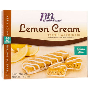 HealthSmart Protein & Fiber Divine Bars - Lemon Cream, 7 Bars/Box - Protein Bars - Nashua Nutrition