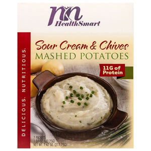 HealthSmart Protein Mashed Potatoes - Sour Cream & Chive - 7/Box - Dinners & Entrees - Nashua Nutrition