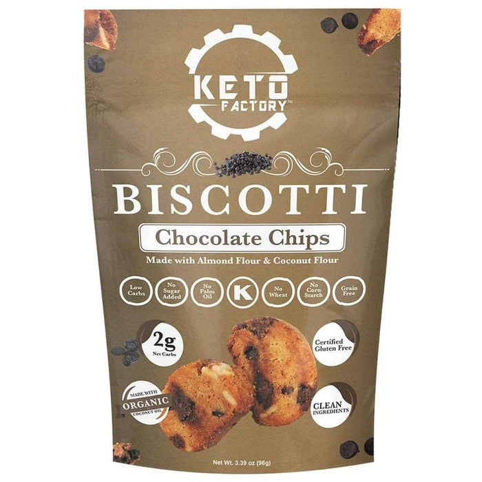 Keto Factory Biscotti - Chocolate Chip - 1 Bag (3 Servings)