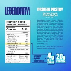 Legendary Tasty Pastry - Brown Sugar Cinnamon - 1 Pastry - Nashua Nutrition