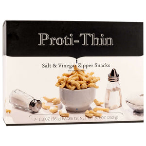 Proti-Thin Zipper Snacks: Salt & Vinegar Flavor - 7/Box - Snacks & Desserts - Nashua Nutrition