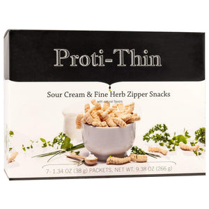 Proti-Thin Zipper Snacks - Sour Cream & Fine Herbs - 7/Box - Snacks & Desserts - Nashua Nutrition