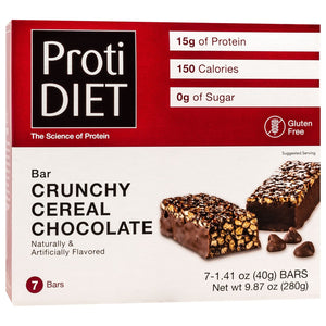 ProtiDiet Protein Bars - Crunchy Cereal Chocolate, 7 Bars/Box - Protein Bars - Nashua Nutrition