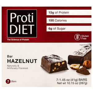 ProtiDiet Protein Bars - Hazelnut, 7 Bars/Box - Protein Bars - Nashua Nutrition