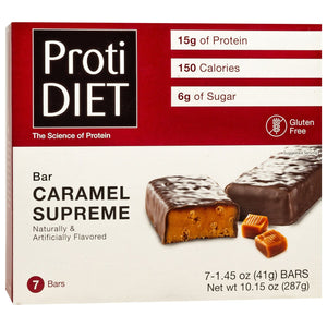 ProtiDiet Protein Bars - Supreme Caramel, 7 Bars/Box - Nashua Nutrition