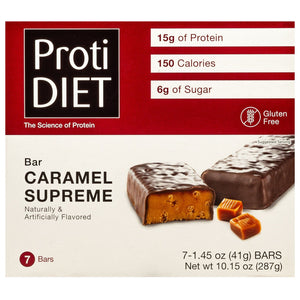 ProtiDiet Protein Bars - Supreme Caramel, 7 Bars/Box - Nashua Nutrition