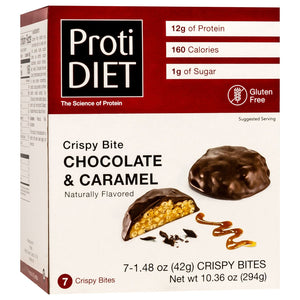 ProtiDiet Protein Crispy Bites - Chocolate & Caramel - 7/Box - Snacks & Desserts - Nashua Nutrition