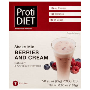 ProtiDiet Protein Shake - Berries & Cream - 7/Box - Nashua Nutrition