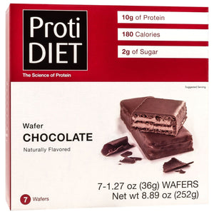 ProtiDiet Protein Wafer Bars - Chocolate, 7 Bars/Box - Protein Bars - Nashua Nutrition