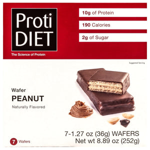 ProtiDiet Protein Wafer Bars - Peanut, 7 Bars/Box - Protein Bars - Nashua Nutrition