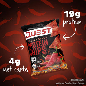 Quest Nutrition - Tortilla Protein Chips - Hot & Spicy - 1 Bag - Snacks & Desserts - Nashua Nutrition