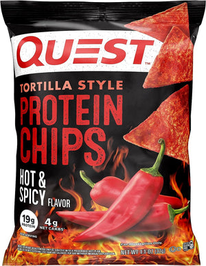 Quest Nutrition - Tortilla Protein Chips - Hot & Spicy - Box of 8 - Snacks & Desserts - Nashua Nutrition