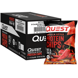 Quest Nutrition - Tortilla Protein Chips - Hot & Spicy - Box of 8 - Snacks & Desserts - Nashua Nutrition