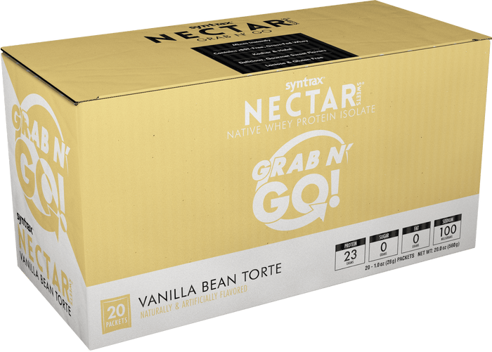 Syntrax - Nectar Protein Powder - Grab N Go - Vanilla Bean Torte - 20 Individual Servings