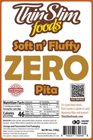 ThinSlim Foods - Soft n' Fluffy Zero Carb Pita - 5 Servings - Nashua Nutrition