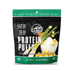 Twin Peaks Ingredients - Protein Puffs - Sour Cream & Onion - 2 Serving Bag - Snacks & Desserts - Nashua Nutrition