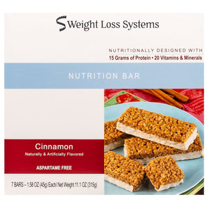 Weight Loss Systems Protein Bars - Cinnamon, 7 Bars/Box - Protein Bars - Nashua Nutrition