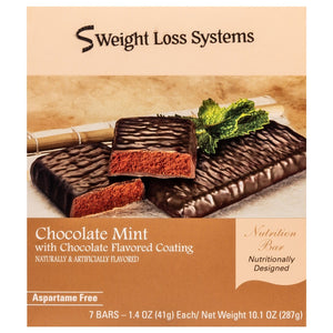 Weight Loss Systems Protein Snack Bars - Chocolate Mint, 7 Bars/Box - Protein Bars - Nashua Nutrition