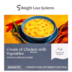 Weight Loss Systems Protein Soup - Cream of Chicken with Vegetables - 7/Box - Hot Soups - Nashua Nutrition