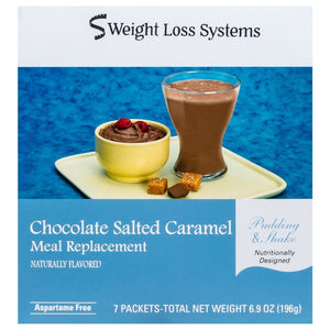 Weight Loss Systems Pudding & Shake - Chocolate Salted Caramel - Aspartame Free - 7/Box - Shake & Puddings - Nashua Nutrition